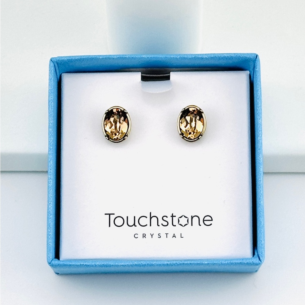 Antique Post Earrings 
Touchstone Crystal by Swarovski